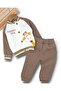 Boy's 1-2-3-4 Years Old Winter 3 Fleece-Lined College Jacket and Sweatpants Set