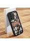 Samsung Galaxy S21 Fe 5g Compatible Flexible Black Silicone Shock Absorbing Phone Case Retro Pattern - 3