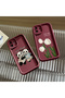 iPhone 16E Compatible Flexible Silicone Protection Burgundy Color Panda Case - 8