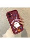 iPhone 12 Compatible Flexible Silicone Protection Burgundy Color Cartoon Case