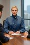 Women's 100% Cotton Mock Neck Low Armhole Denim Jacket Functional Durable Quality Comfortable Stylish - 3