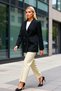 Women's Double-Breasted Collar Standard Sleeve Woven Blazer Jacket Functional Durable Quality Aesthetic