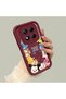 Xiaomi Redmi Note 14 Pro Plus+ 5g Compatible Flexible Silicone Protection Burgundy Color Cartoon Case