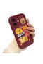 iPhone 16 Compatible Flexible Silicone Protection Burgundy Color Cartoon Case - 3