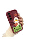 Samsung Galaxy S23 Compatible Flexible Silicone Protection Burgundy Color Cartoon Case - 3