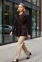 Women's Herringbone Double-Breasted Fitted Jacket Collar Long Sleeve Woven Functional Durable Quality Stylish