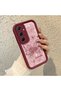 Samsung Galaxy A55 Compatible Rose Butterfly Patterned Burgundy Silicone Shockproof Case - 2