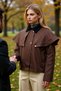 Women's Shirt Collar Low Sleeve Woven Gabardine Oversized Thin Cloak Jacket Coat Functional - 3