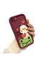 iPhone 7/8/Se 2020 2022 Compatible Flexible Silicone Protection Burgundy Color Cartoon Case - 4