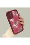 Xiaomi Redmi Note 10S Compatible Rose Butterfly Patterned Burgundy Silicone Shockproof Case - 3