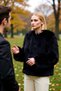 Women's Crew Neck Low Arm Long Sleeve Oversized Mold Artificial Faux Fur Coat Functional Aesthetic - 3