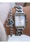 Chain Model (Additional Link) Stylish Box, Silver Color Steel Cord, Women's Wristwatch+Bracelet - 4