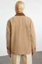 Women's Straight Neck Long Sleeve Regular Fit 100% Cotton Shirt Jacket Functional Durable Modern - 5