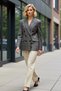 Women's Jacket Collar Long Sleeve Standard Sleeve Plaid Pattern Comfortable Fit Woven Jacket Functional Stylish