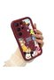 Samsung Galaxy S22 Ultra Compatible Flexible Silicone Protection Burgundy Color Cartoon Case - 3
