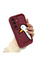 Samsung Galaxy S24 Plus Compatible Flexible Silicone Protection Burgundy Color Cute Duck Case - 3