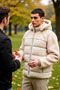 Men's Hooded Standard Sleeve Plain Plush Woven Coat Functional Durable Quality Comfortable - 3