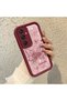 Samsung Galaxy A24 Compatible Rose Butterfly Patterned Burgundy Silicone Shockproof Case - 2