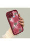 Realme C21Y/C25Y Compatible Rose Butterfly Patterned Burgundy Silicone Shockproof Case - 2