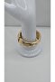 Stainless Steel Gold Color Textured Oval Cuff Bracelet - 6