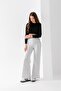 Women's Light Grey Wide Leg Modal Fabric Leggings Pants Soft Texture Stylish Stretch Fabric Front Ruched