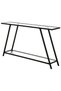 OneDcor Metal Console Table With Dual Clear Glass Shelves - Modern Hallway Accent Furniture Black - 5