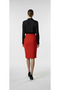 Red Women's Knee-Length Pencil Skirt - 3