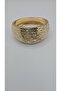 Stainless Steel Gold Color Textured Oval Cuff Bracelet