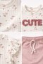 Baby Girl Top and Bottom Set Cute Printed Long Sleeve Cotton Plum Casual Set 100% Cotton - 2