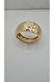 Stainless Steel Gold Color Textured Oval Cuff Bracelet - 4