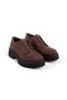Dark Brown Color Suede Lace-Up Ultra Light Oxford Women's Shoes Loetse - 3