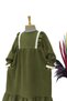 Girl's Ruffled Muslin Dress - Fairy Tale Model Long Hijab Dress Khaki - 5