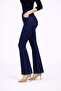 Lera Women Dark Blue High Waist Stretch Fabric Comfortable Flared Jeans Flare