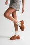 Women's Tan Suede Thick Soled Tassel Detailed Comfortable Loafer Shoes - 4