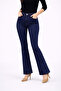 Lera Women Dark Blue High Waist Stretch Fabric Comfortable Flared Jeans Flare - 4