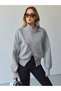 Women's Gray Sleeve Zipper Detailed Sweat Cardigan - 4