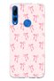 Huawei Y9 Prime (2019) Compatible Soft Pink Bow Patterned Printed Silicone Case