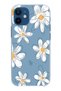 حافظة سيليكون متوافقة مع هاتف iPhone 12 Mini Blue Daisy Garden مطبوع
