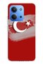 حافظة سيليكون متوافقة مع هاتف Redmi 15C مع خريطة تركيا وعلم تركيا مطبوع