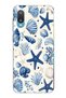 Printed Silicone Case Compatible with Samsung Galaxy A02 Blue Sea Shell and Star Pattern