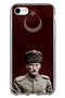 حافظة سيليكون متوافقة مع هاتف iPhone 7-8-SE 2020 Moon Star and Commander Ataturk مطبوع