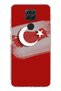 حافظة سيليكون متوافقة مع هاتف Redmi Note 9 مع خريطة تركيا وعلم تركيا مطبوع