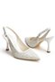 Women's Thin Heel Stone Embroidered Evening Dress Shoes and Bag Set - 2