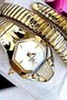 Snake Watch Model - Women's Wristwatch, Waterproof Gold Color Steel Band - Bracelet Gift Dkby2054C1 - 3