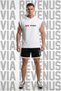 Ufc Printed Hooded Sleeveless Sports T-Shirt and Piped Sports Shorts Set Gym & Fitness Combo - 2