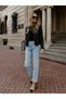 Clara Women's Mom Stretch Fabric High Waist Boyfriend Jeans Denim Jeans Pants