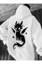 Unisex Dragon Printed Oversized Hooded Hoodie