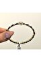 Zircon Stone Vip Gold Black Steel Handcuff Bracelet - 2