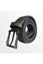 Knitted Patterned Elastic Belt Leather Detailed Black 3.5 cm Gray Compatible with All Pants