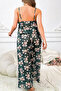 White Floral Plus Size Summer Pajama Set - 2